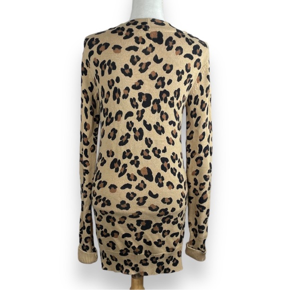 PINK Victoria's Secret Animal Print Elongated Boyfriend Knit Cardigan Sweater - Picture 4 of 9